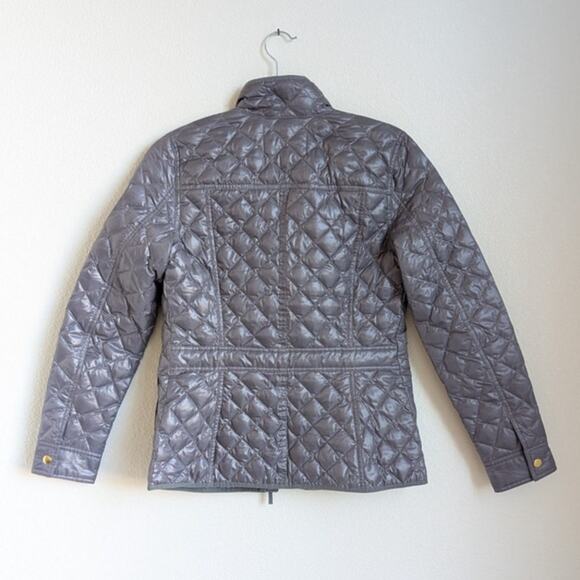 J.Crew Blue/Gray Quilted Down Filled Full Zip Puffer Lightweight Jacket, size XS - Picture 2 of 10